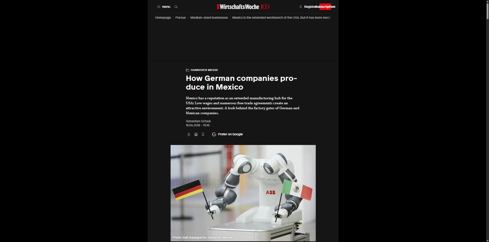 WirtschaftsWoche article header